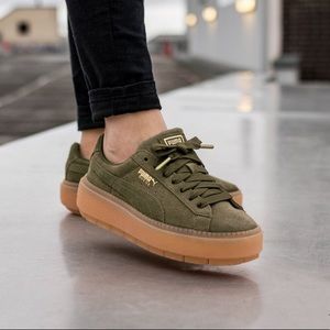 puma trace suede platform